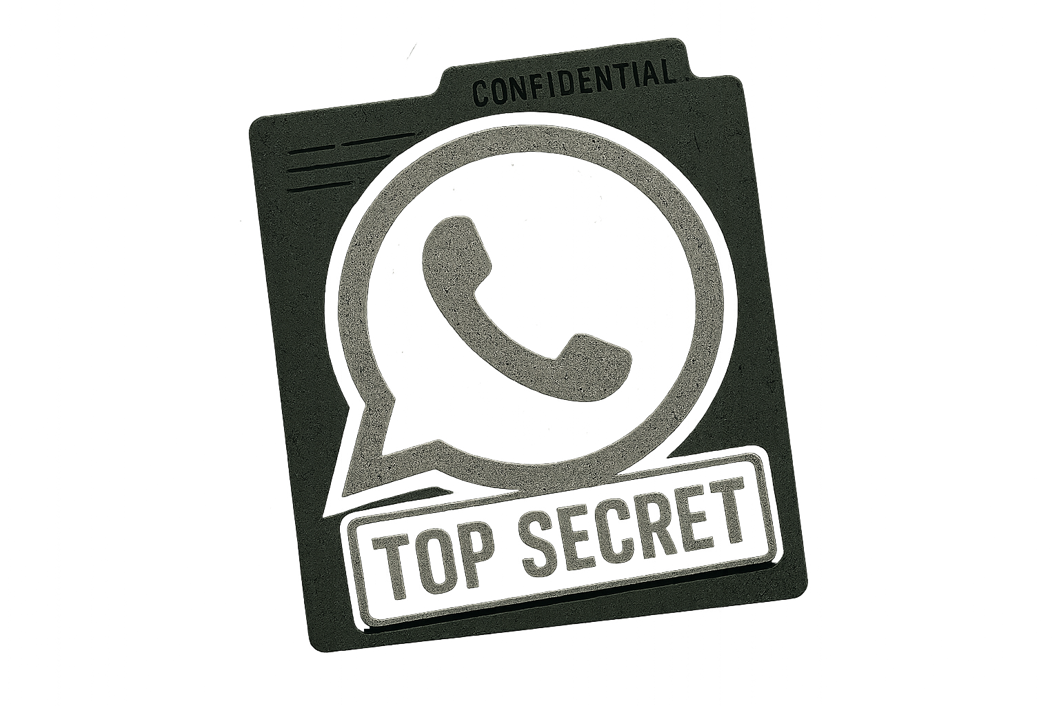 Logo de WhatsApp al estilo top secret 